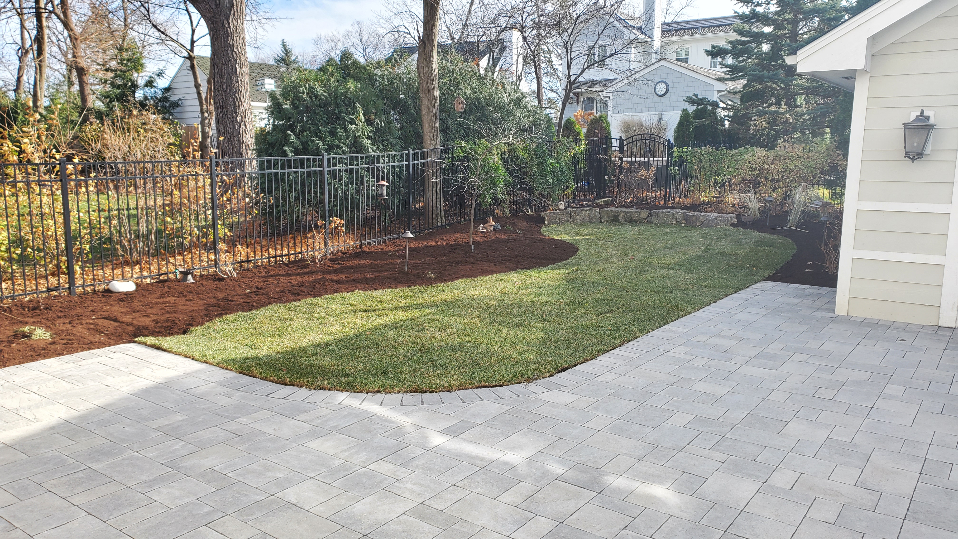 Paver driveway and new landscaping, Glen Ellyn, IL — B&L Landscape