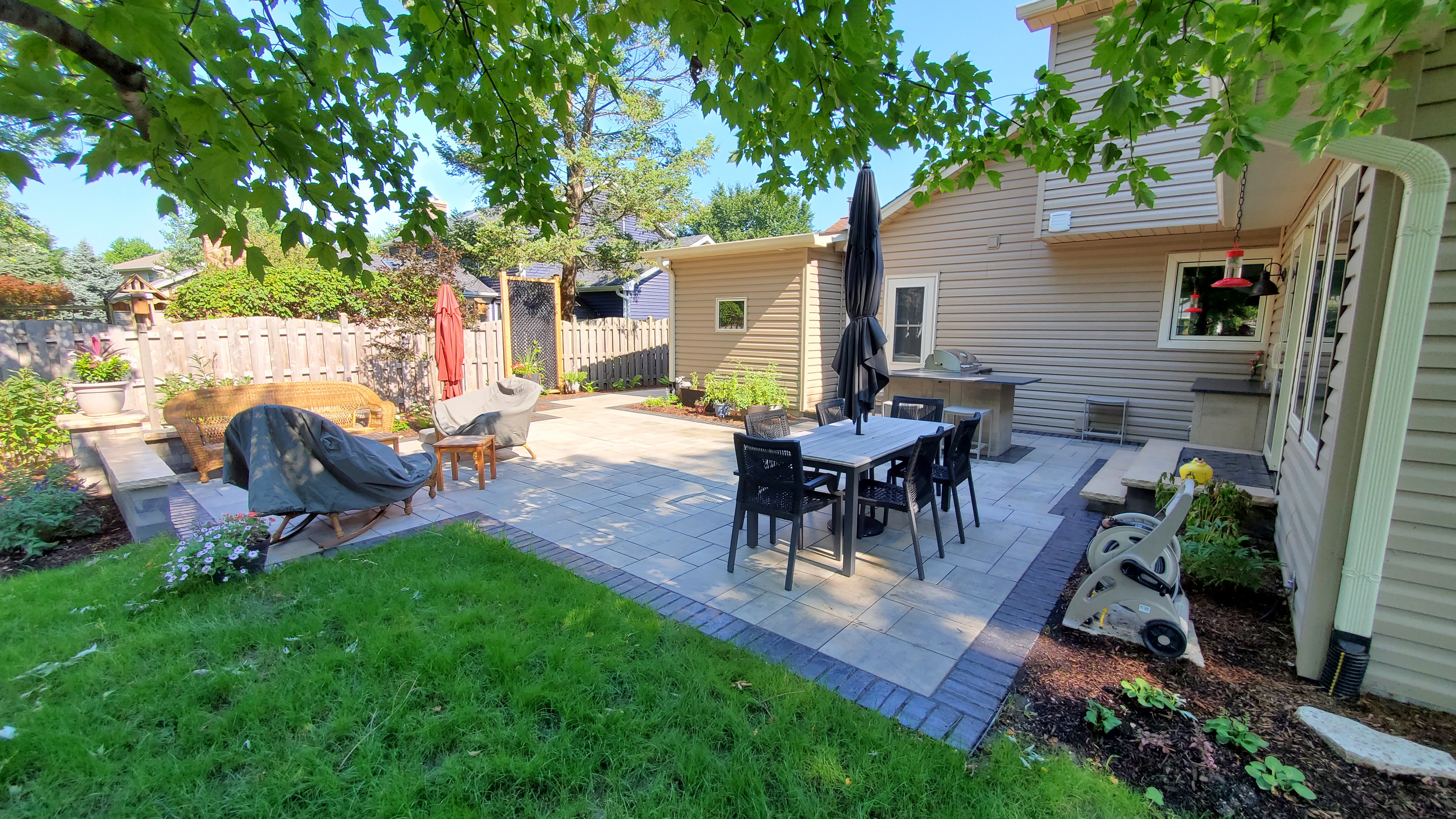 Paver patio with new landscaping, Batavia, IL — B&L Landscape