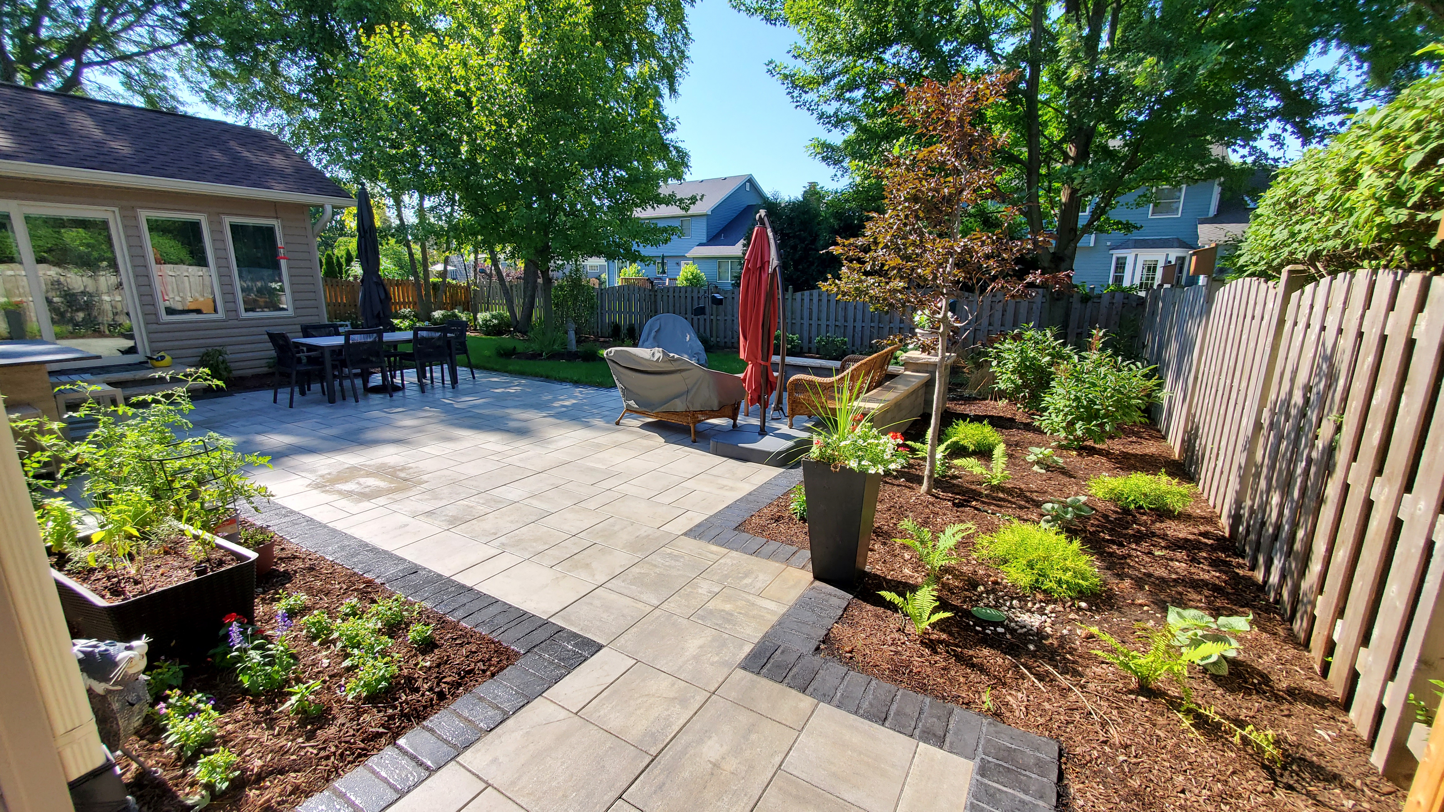 Paver patio, seat wall and new landscaping, Batavia, IL — B&L Landscape