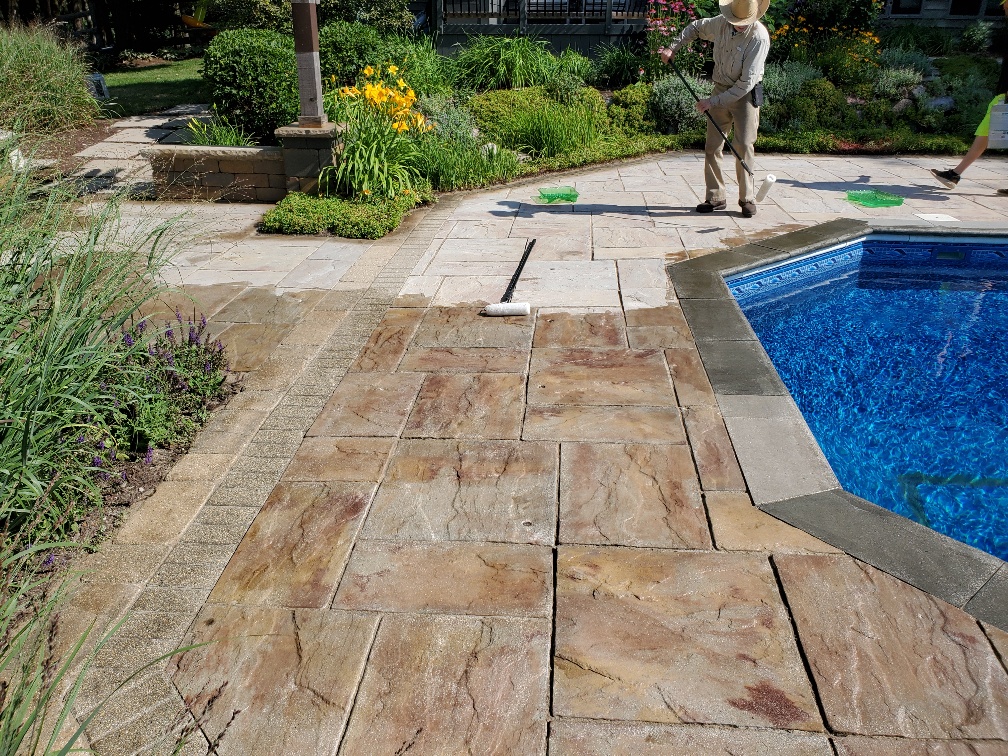 Wetlook seal on pavers — B&L Landscape
