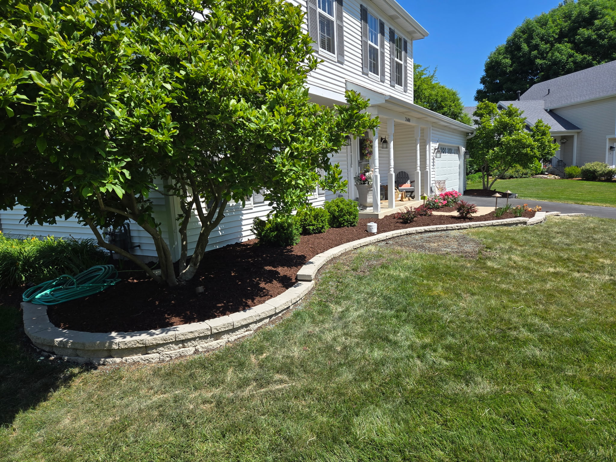 Landscape restoration after, Geneva, IL — B&L Landscape lawn and grounds care